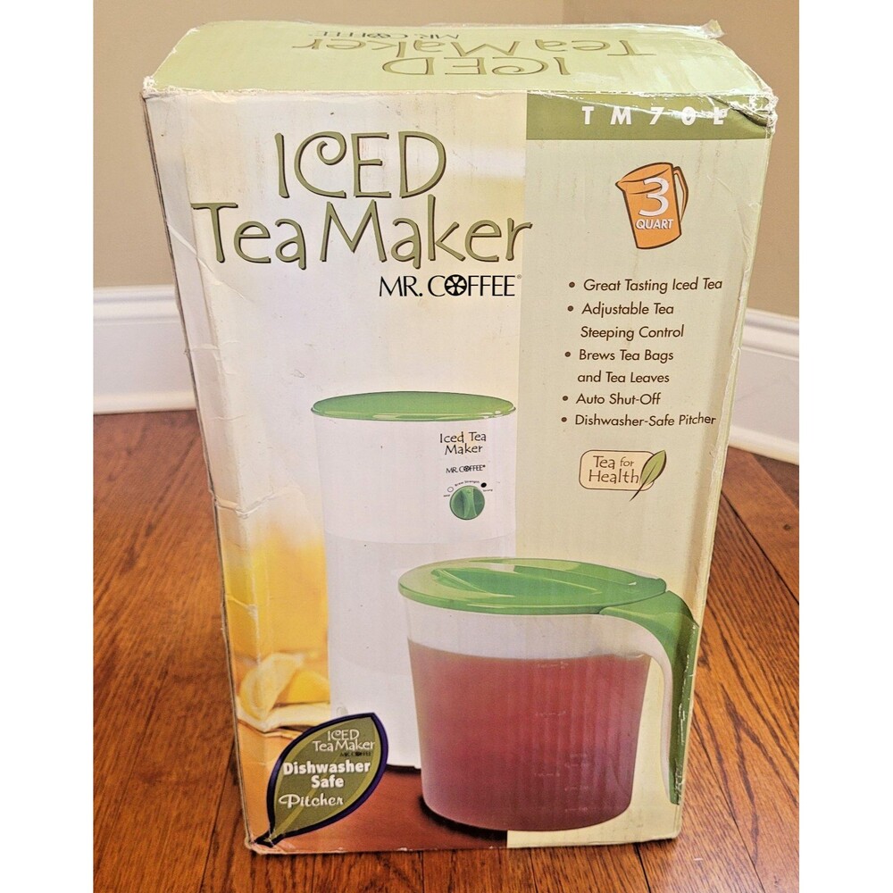 OPEN BOX Mr. Coffee Iced Tea Maker TM70L 3 Quart Green NOS SHELFWARE